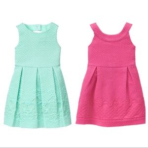 Janie and Jack mint green dot jacquard dress 4T